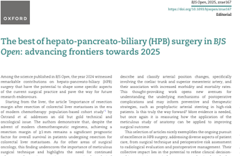 The best of hepato-pancreato-biliary (HPB) surgery in <italic>BJS Open</italic>: advancing frontiers towards 2025
